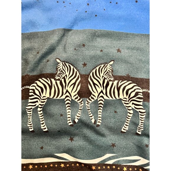 Large Ann Taylor Blanket Scarf Shawl Reversible Zebra Stars - Picture 2 of 6